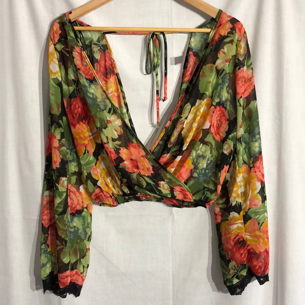 Floral Sheer Crop Top